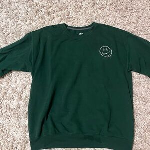 Green Smiley Face Men's Sweater